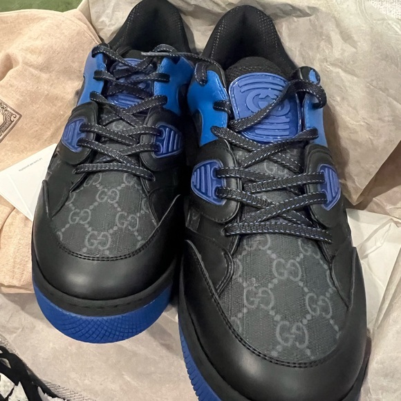 NEW Gucci Men’s Supreme GG Logo Blue Sneakers - Picture 12 of 13